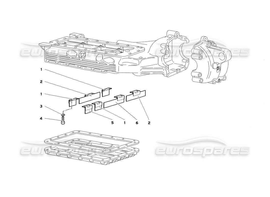 lamborghini diablo sv (1999) oil sump deflectors part diagram