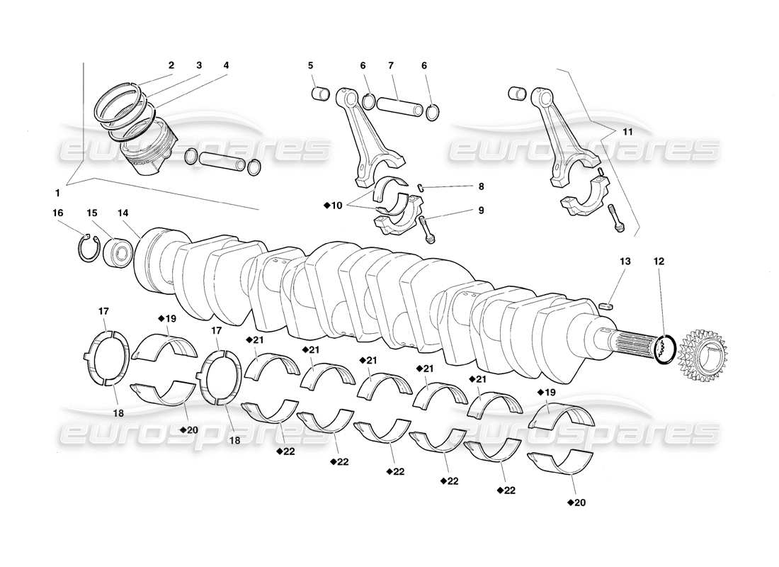 lamborghini diablo sv (1998) crankgears part diagram