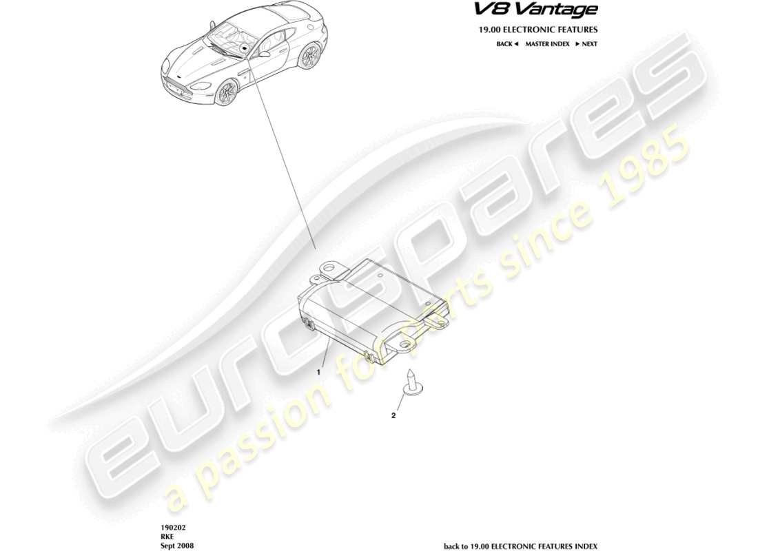 aston martin v8 vantage (2015) rke part diagram