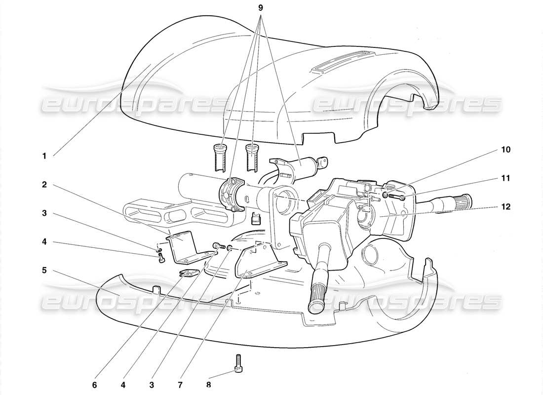 lamborghini diablo roadster (1998) steering parts diagram