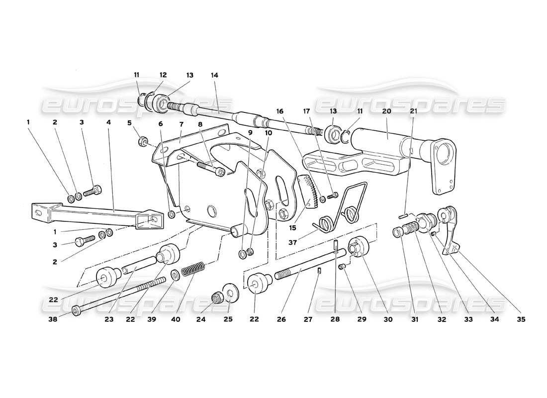 lamborghini diablo sv (1999) steering parts diagram