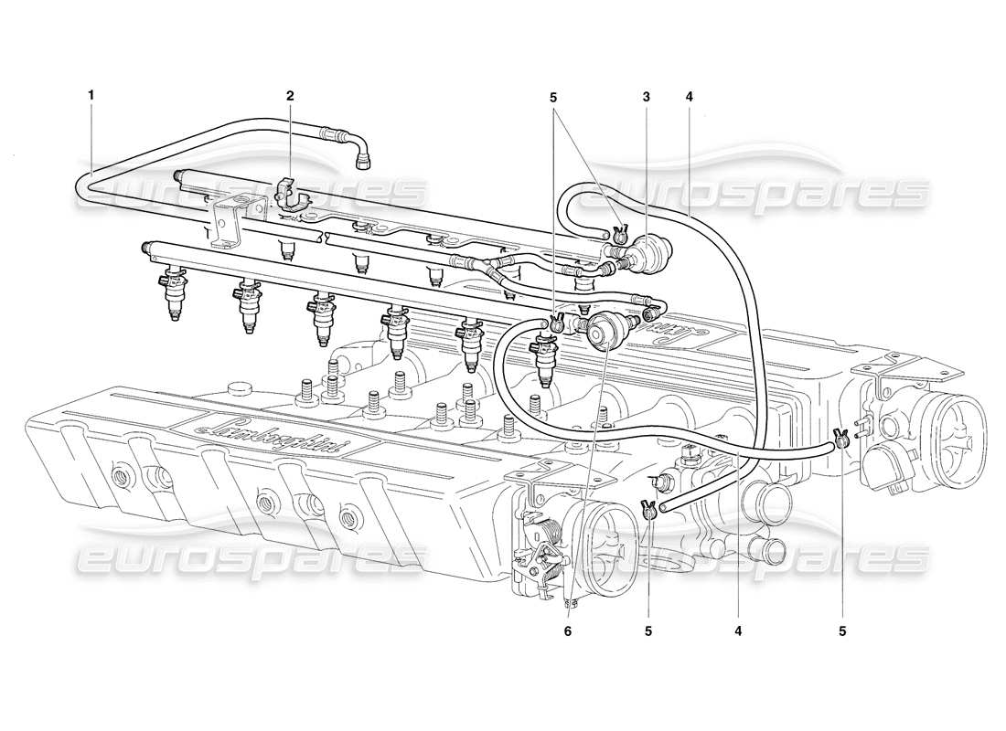 lamborghini diablo sv (1998) fuel system parts diagram