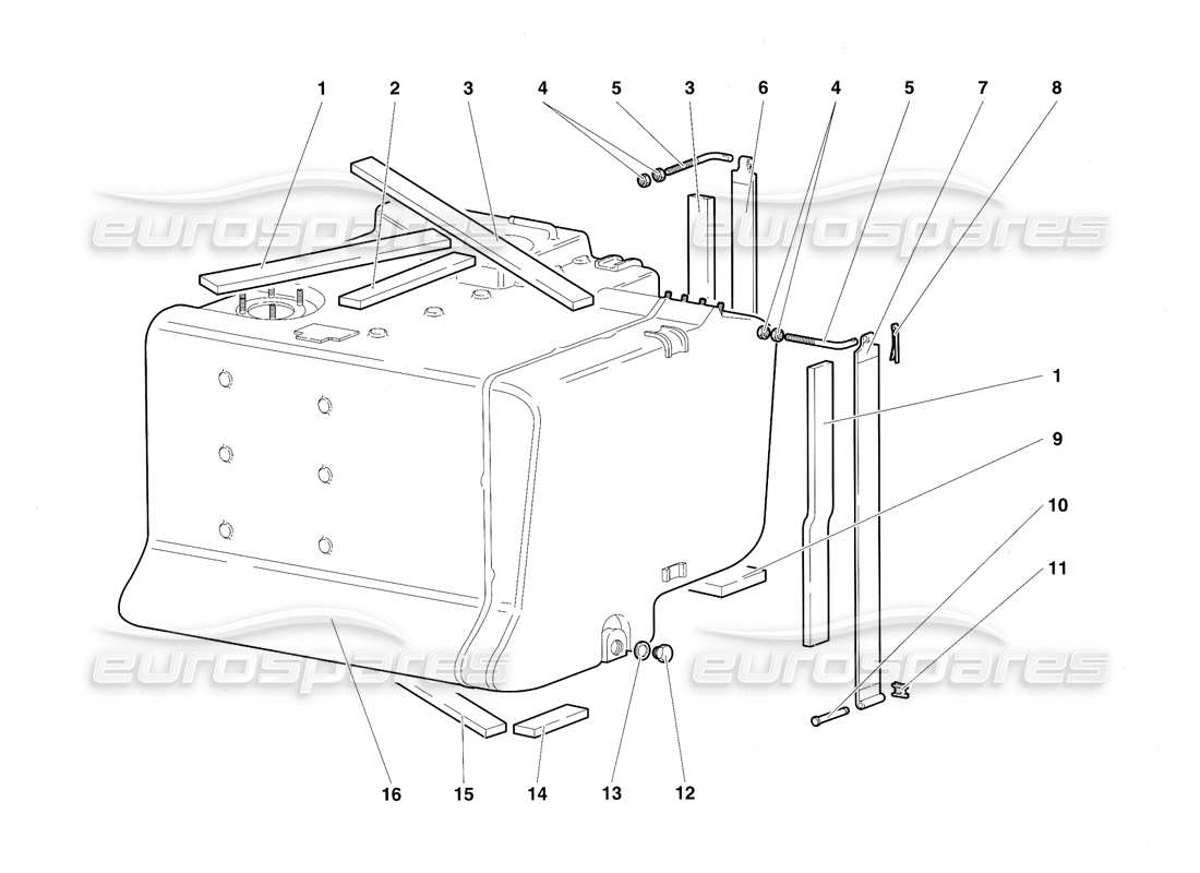 lamborghini diablo sv (1997) fuel system parts diagram