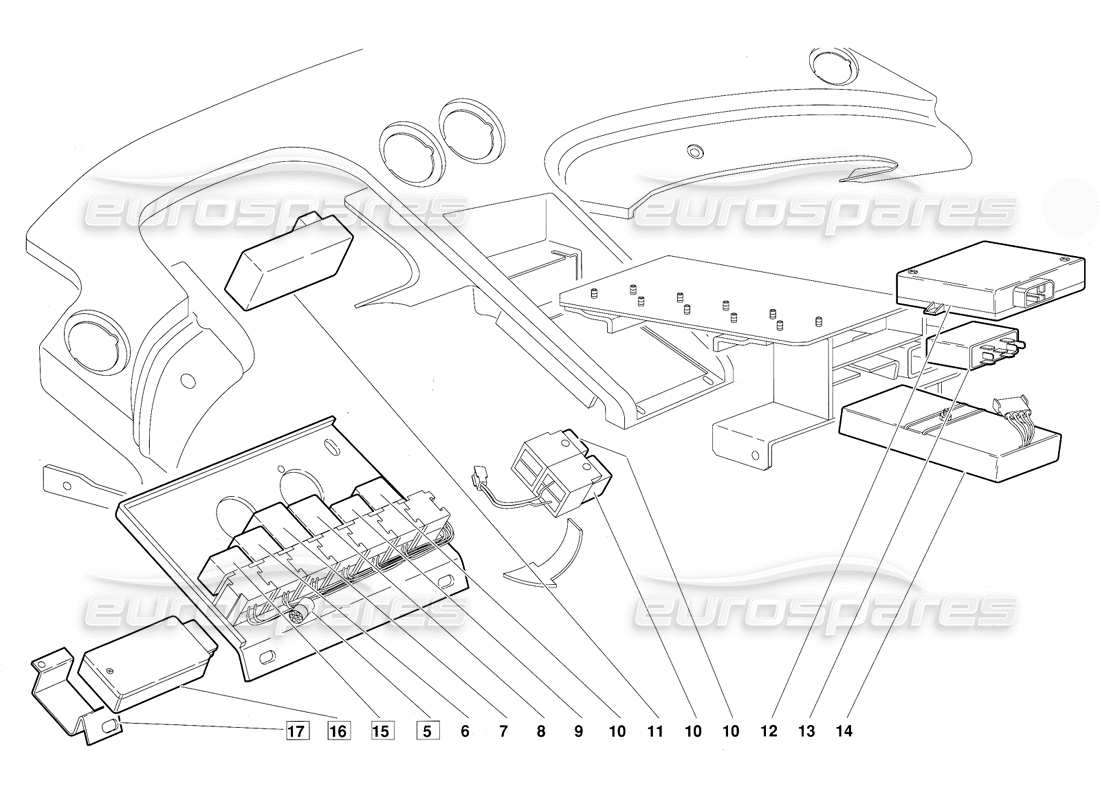 lamborghini diablo (1991) electrical system parts diagram