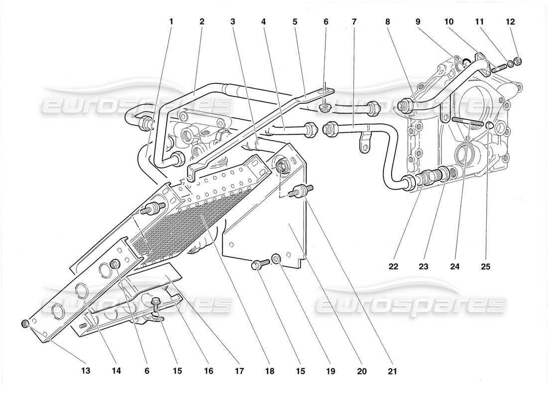 lamborghini diablo roadster (1998) engine oil system parts diagram