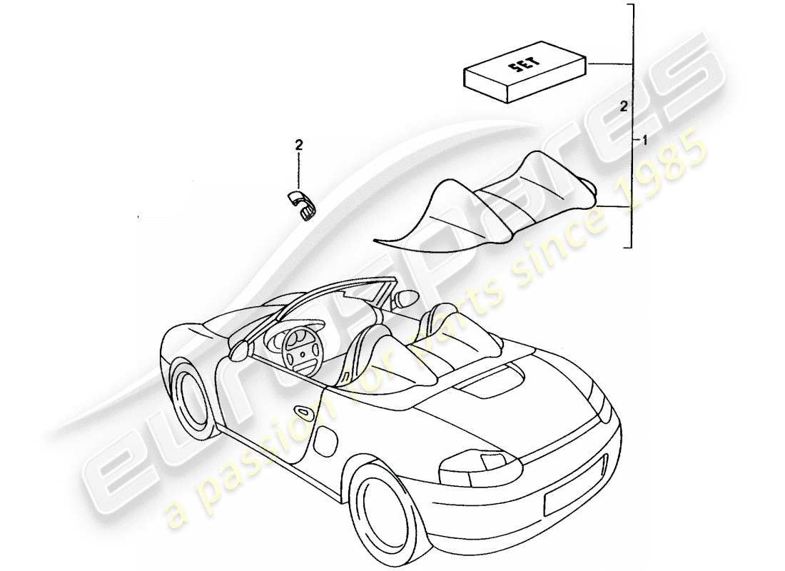 a part diagram from the porsche accessories and tequipment parts catalogue