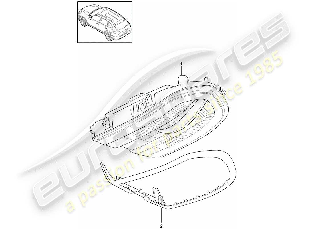 a part diagram from the porsche 2013 (cayenne e2 92a) parts catalogue