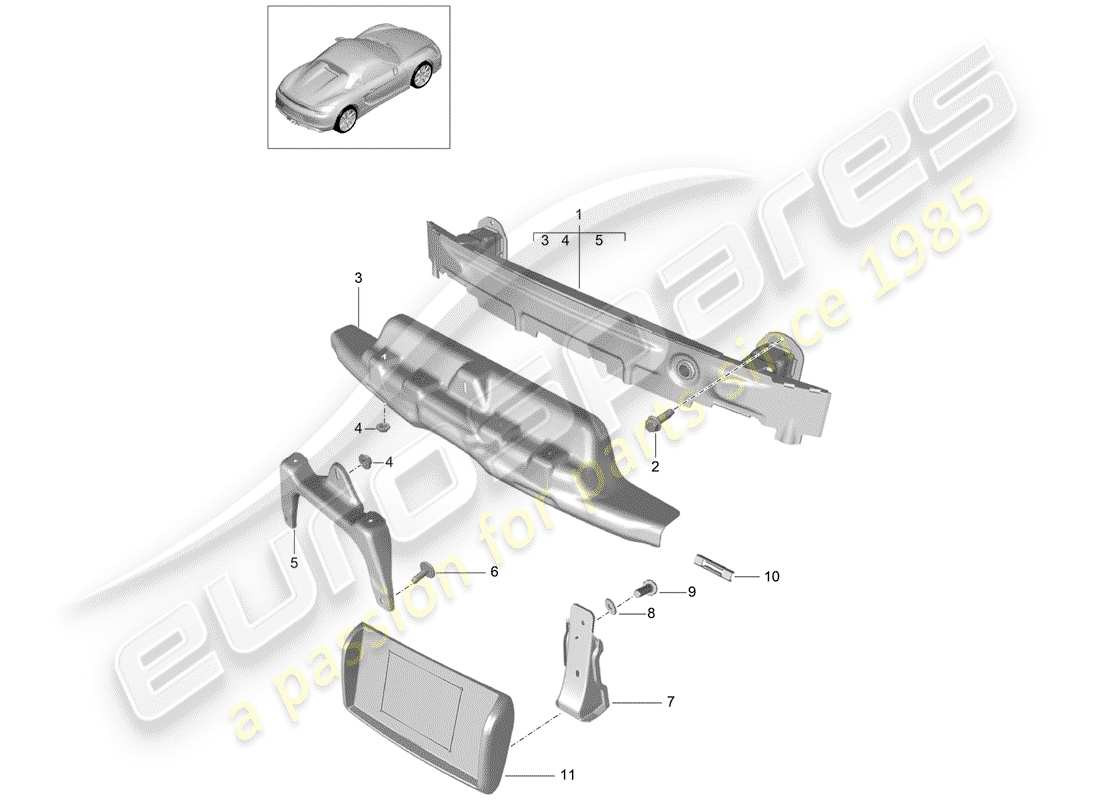 a part diagram from the porsche 2016 (981 boxster spyder) parts catalogue