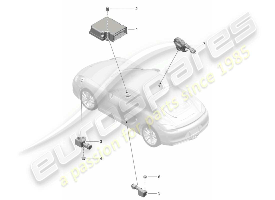 a part diagram from the porsche 2016 (981 cayman) parts catalogue