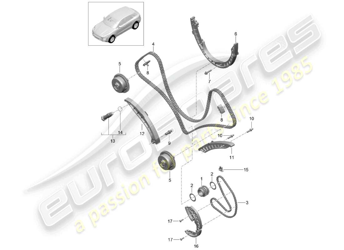 a part diagram from the porsche 2017 (macan) parts catalogue
