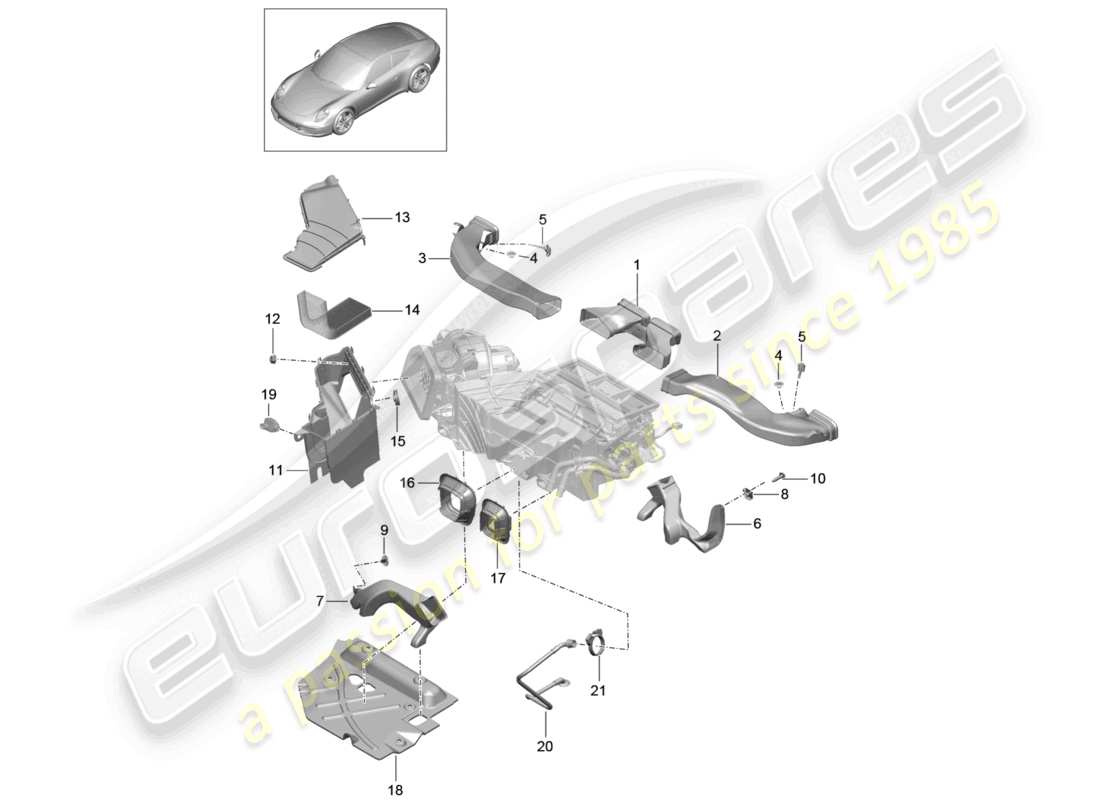 a part diagram from the porsche 2014 (991-1) parts catalogue