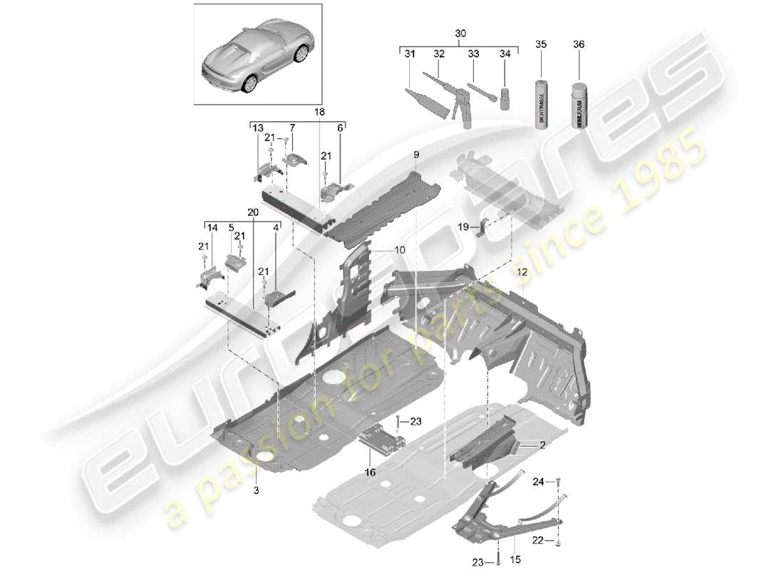 a part diagram from the porsche boxster parts catalogue