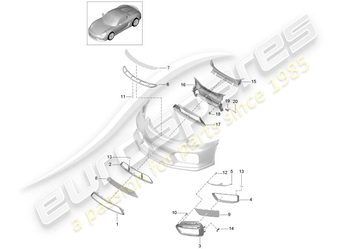 a part diagram from the porsche boxster parts catalogue