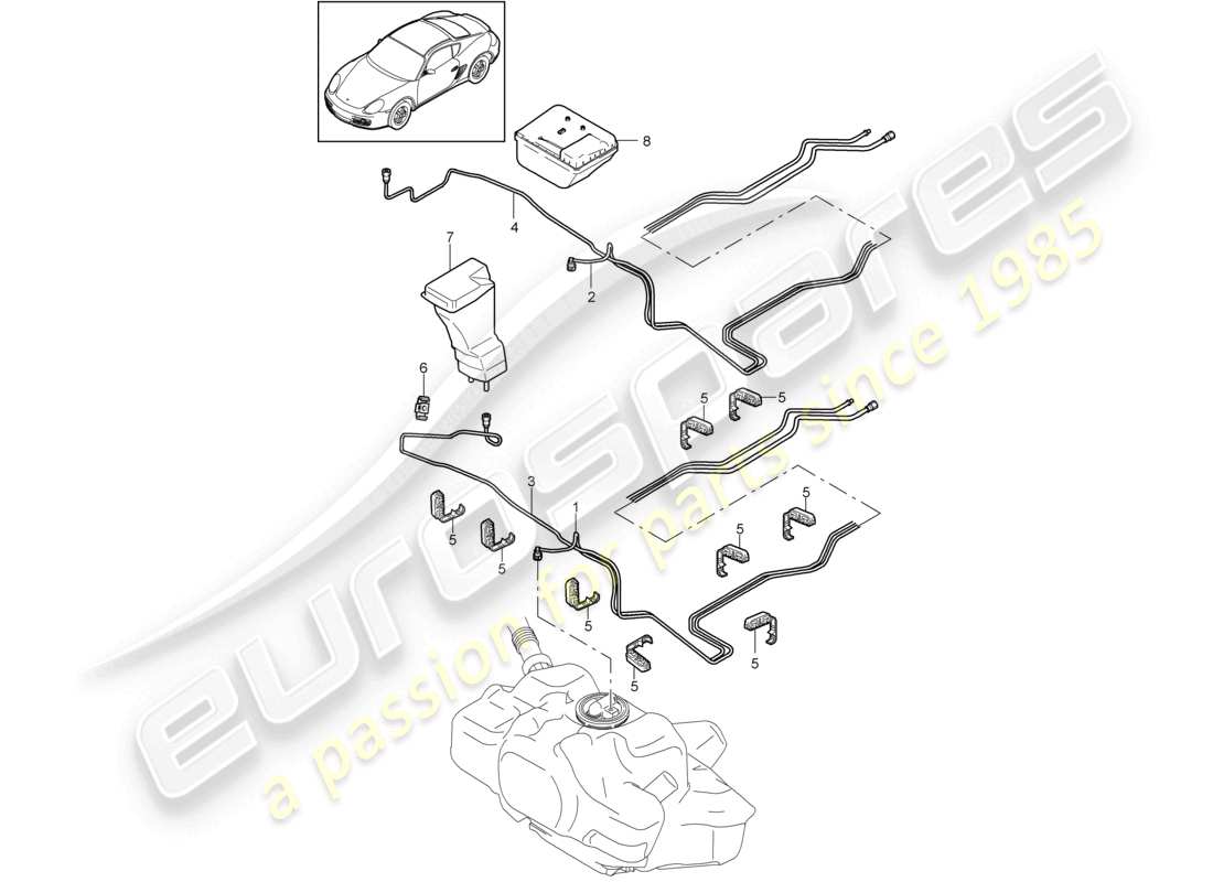 a part diagram from the porsche 2011 (987 cayman) parts catalogue