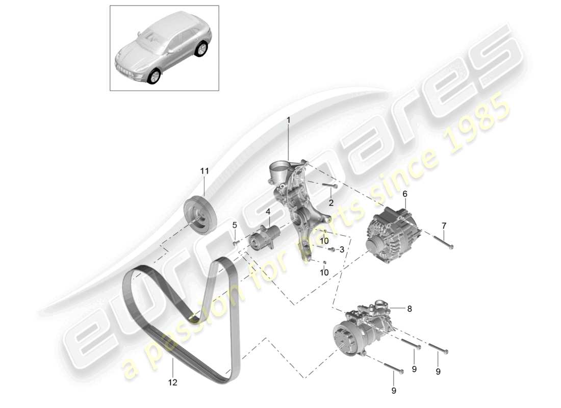 a part diagram from the porsche macan parts catalogue