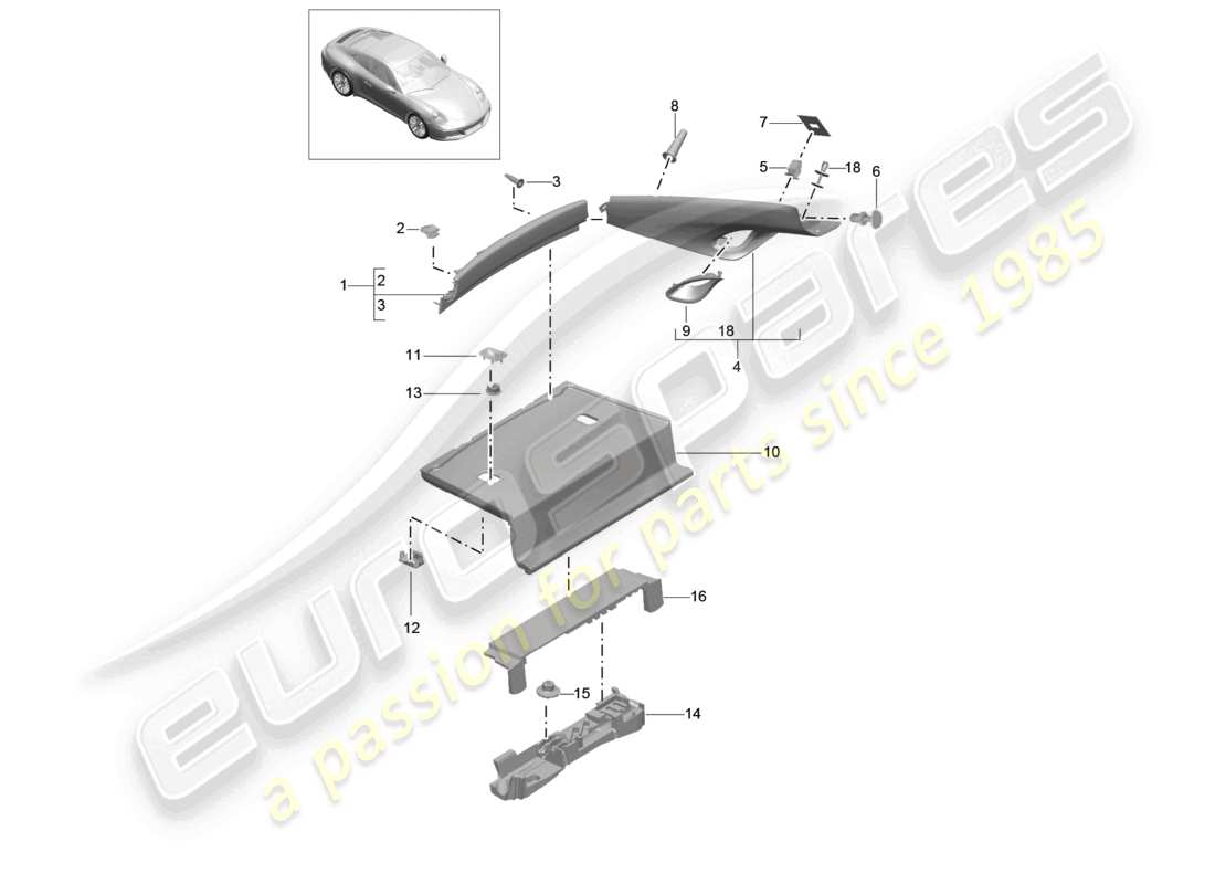 a part diagram from the porsche 2017 (991-2) parts catalogue
