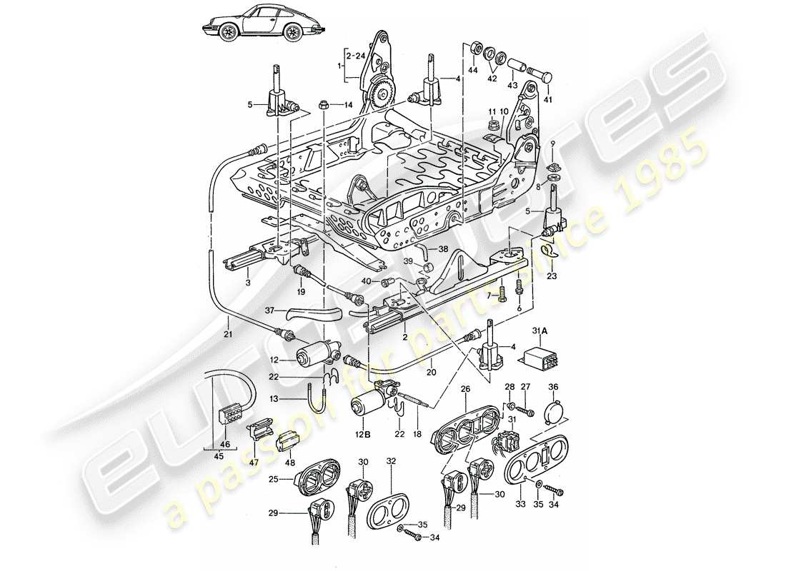 a part diagram from the porsche accessories and tequipment parts catalogue