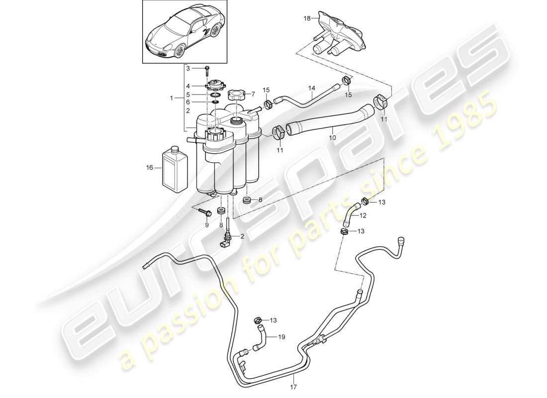 a part diagram from the porsche cayman parts catalogue