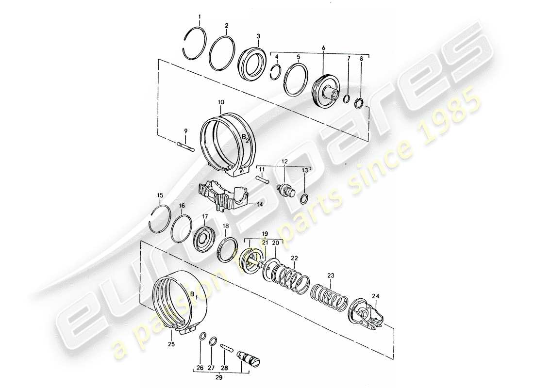 a part diagram from the porsche 1992 (928) parts catalogue