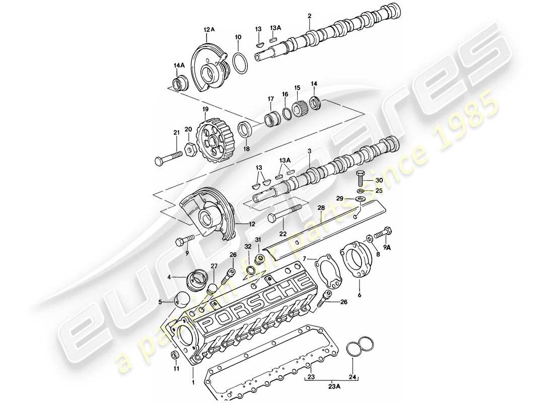 a part diagram from the porsche 1982 (928) parts catalogue