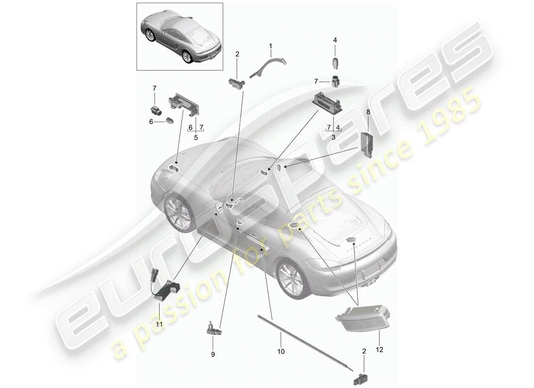 a part diagram from the porsche cayman parts catalogue