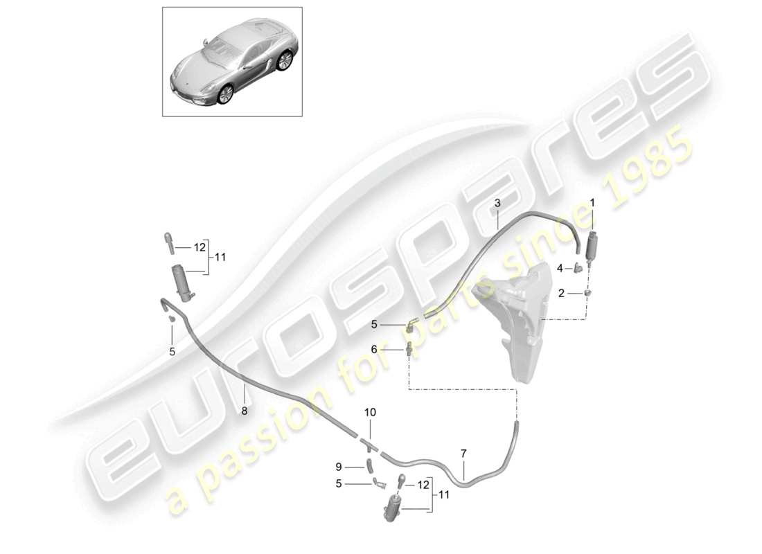 VIEW PARTS DIAGRAMS FROM THE PORSCHE CAYMAN PARTS CATALOGUE a part diagram from the porsche cayman parts catalogue