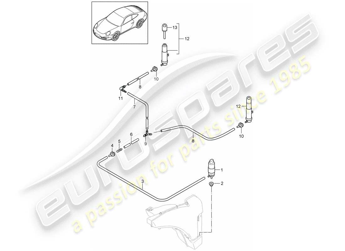 a part diagram from the porsche 2012 (997-2) parts catalogue