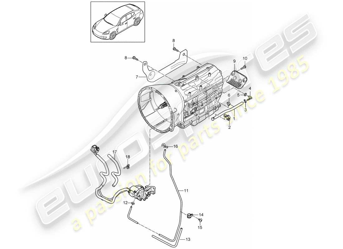 a part diagram from the porsche panamera parts catalogue