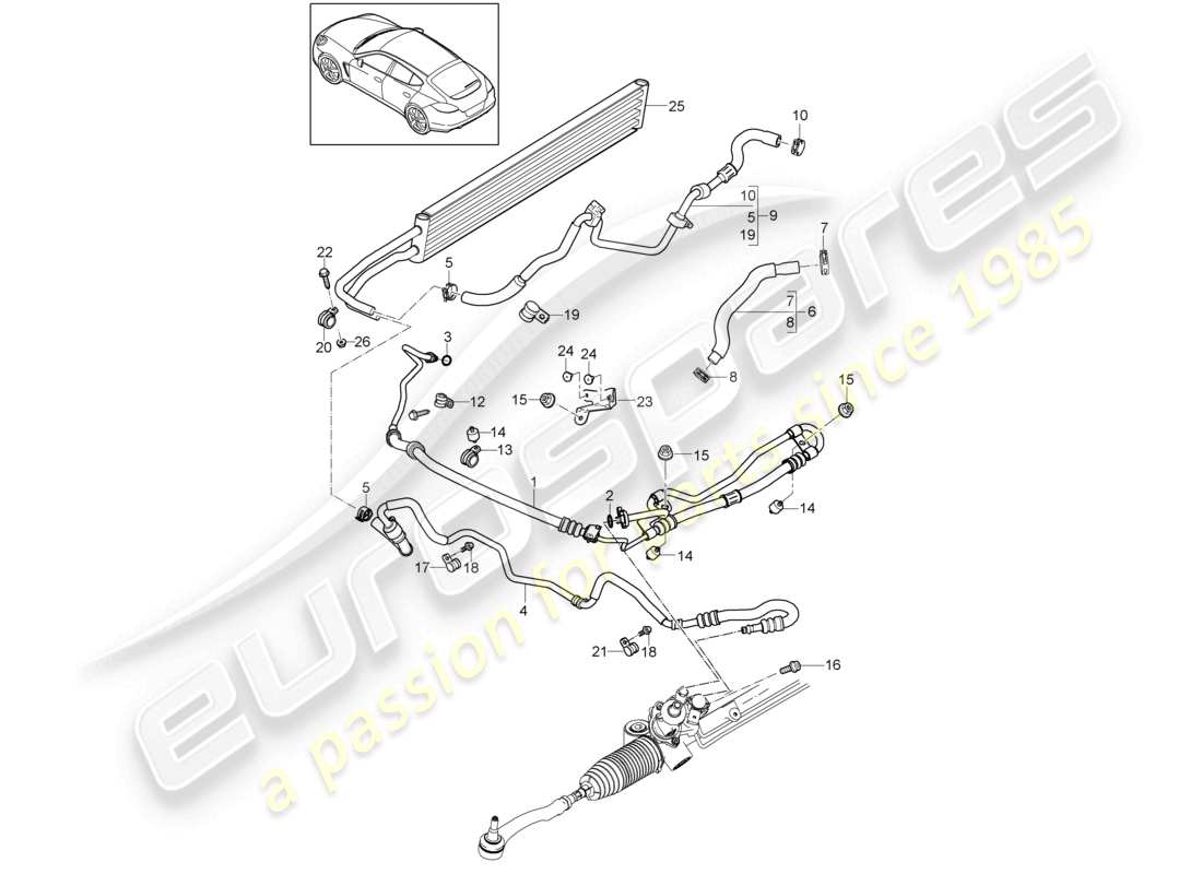 a part diagram from the porsche 2016 (panamera 970) parts catalogue