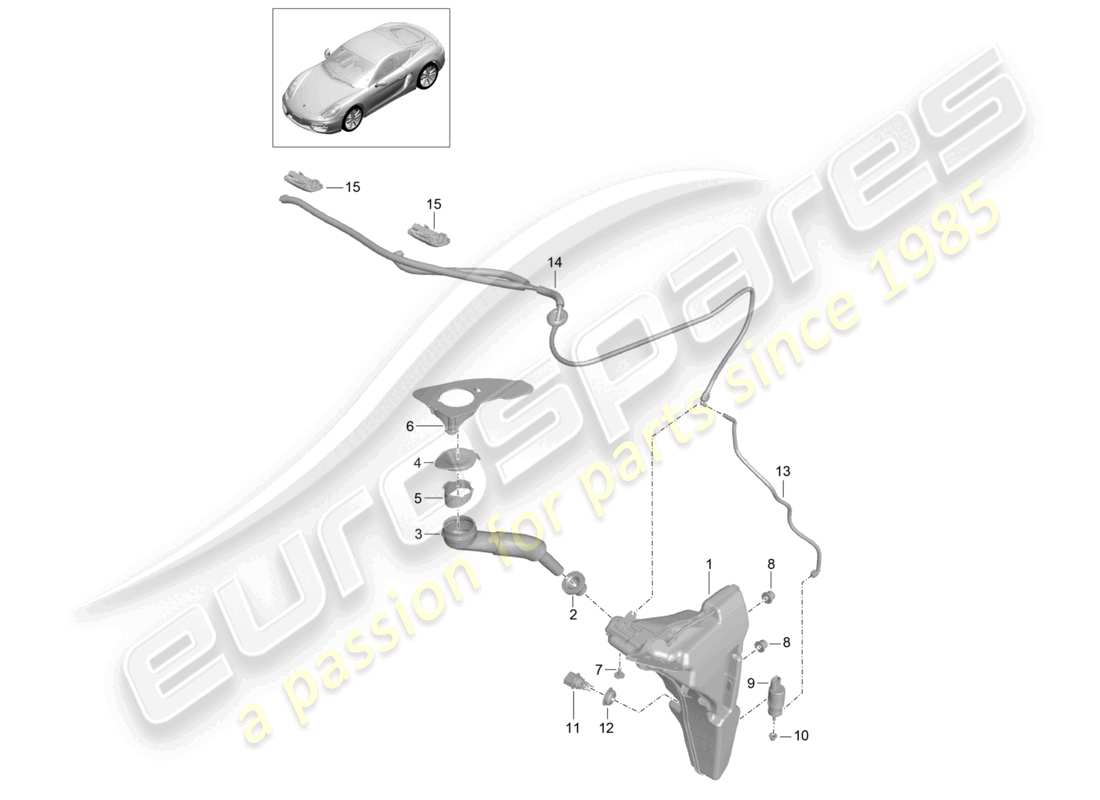VIEW PARTS DIAGRAMS FROM THE PORSCHE CAYMAN PARTS CATALOGUE a part diagram from the porsche cayman parts catalogue