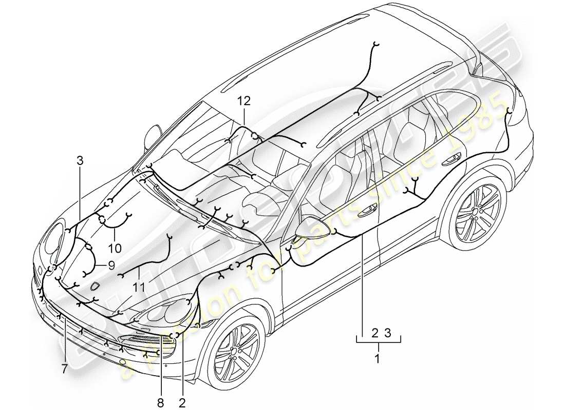 a part diagram from the porsche cayenne parts catalogue