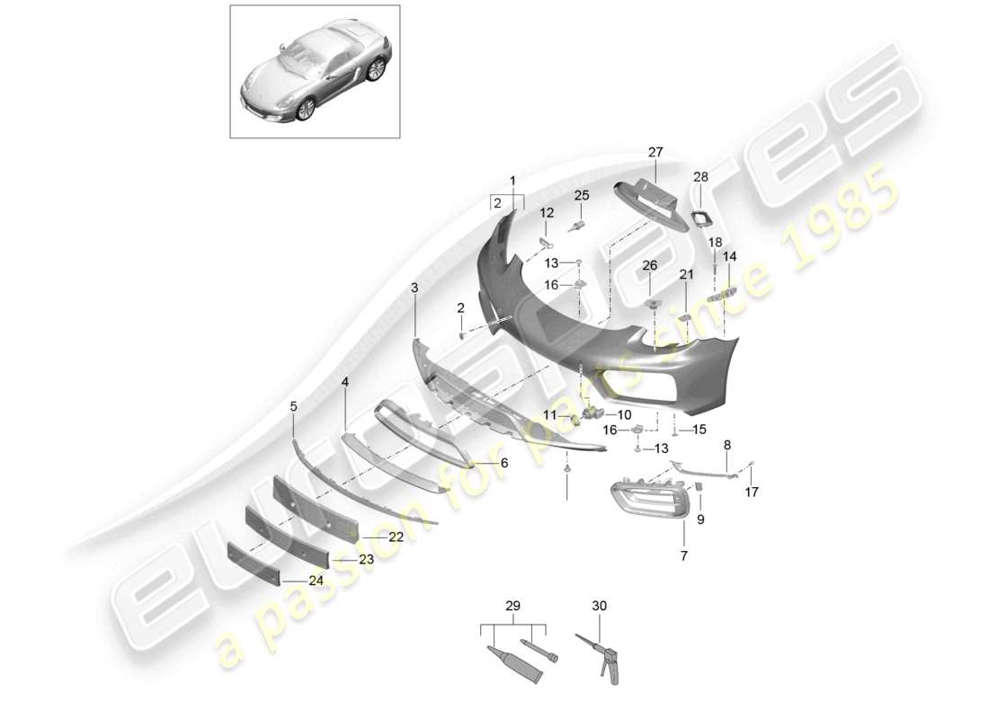 a part diagram from the porsche 2013 (981 boxster) parts catalogue