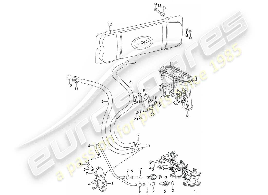 a part diagram from the porsche 911 parts catalogue