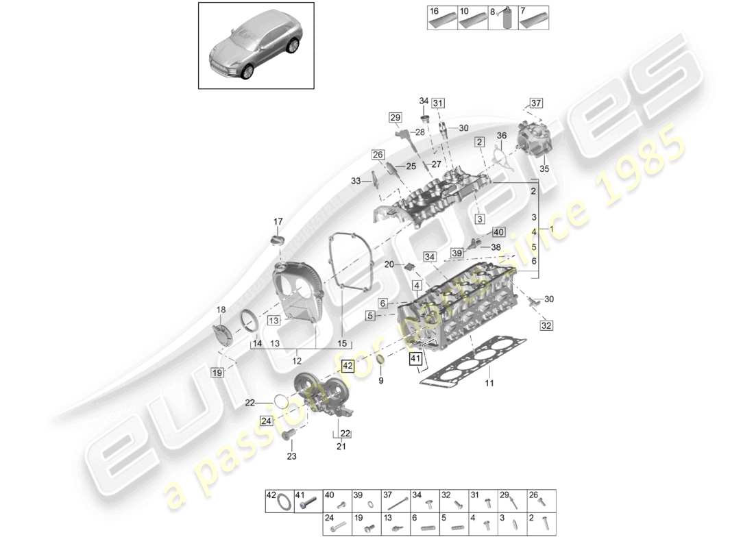 a part diagram from the porsche 2019 (macan) parts catalogue