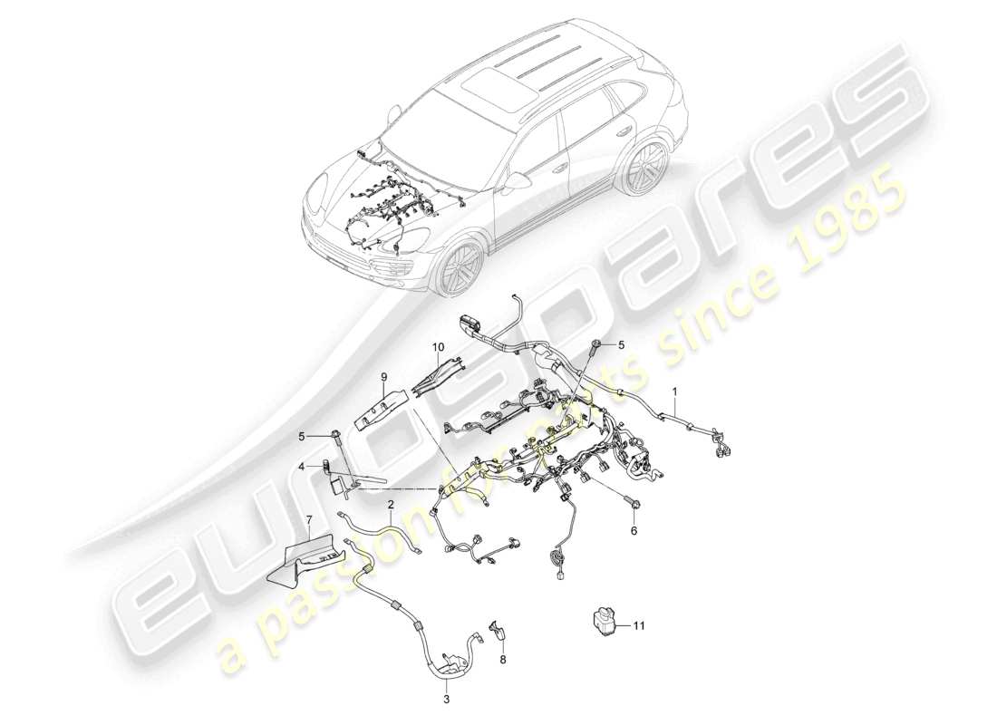 a part diagram from the porsche 2012 (cayenne e2 92a) parts catalogue
