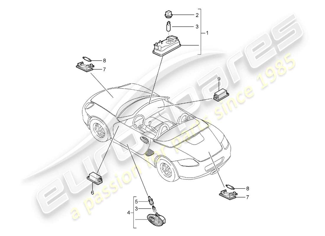 a part diagram from the porsche 2006 (987 boxster) parts catalogue