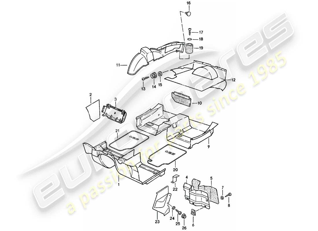 a part diagram from the porsche 924 parts catalogue
