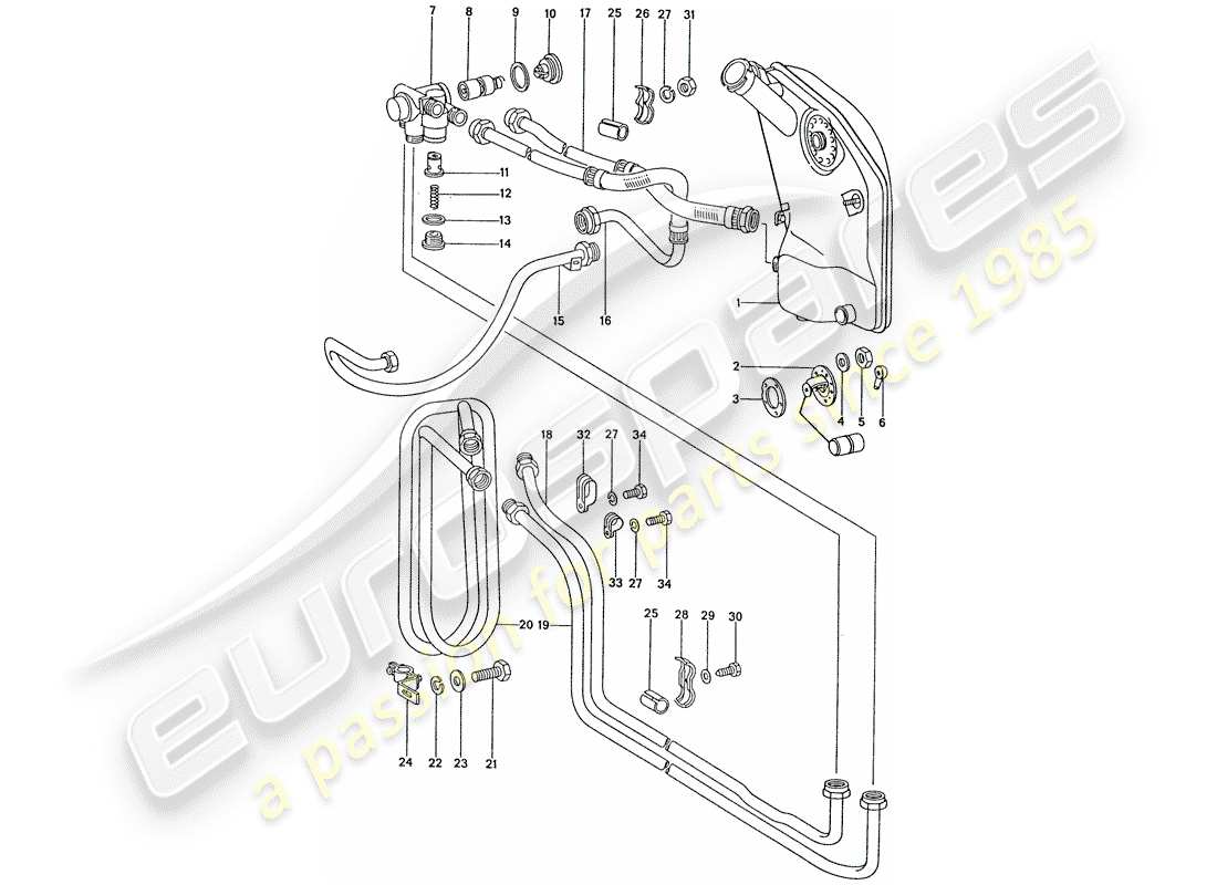 a part diagram from the porsche 911 parts catalogue