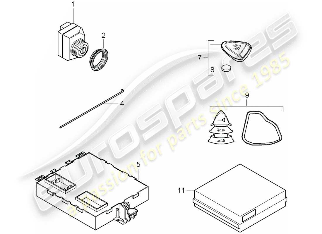 a part diagram from the porsche 2007 (987 boxster) parts catalogue
