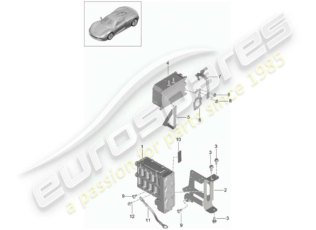 a part diagram from the porsche 2015 (918 spyder) parts catalogue