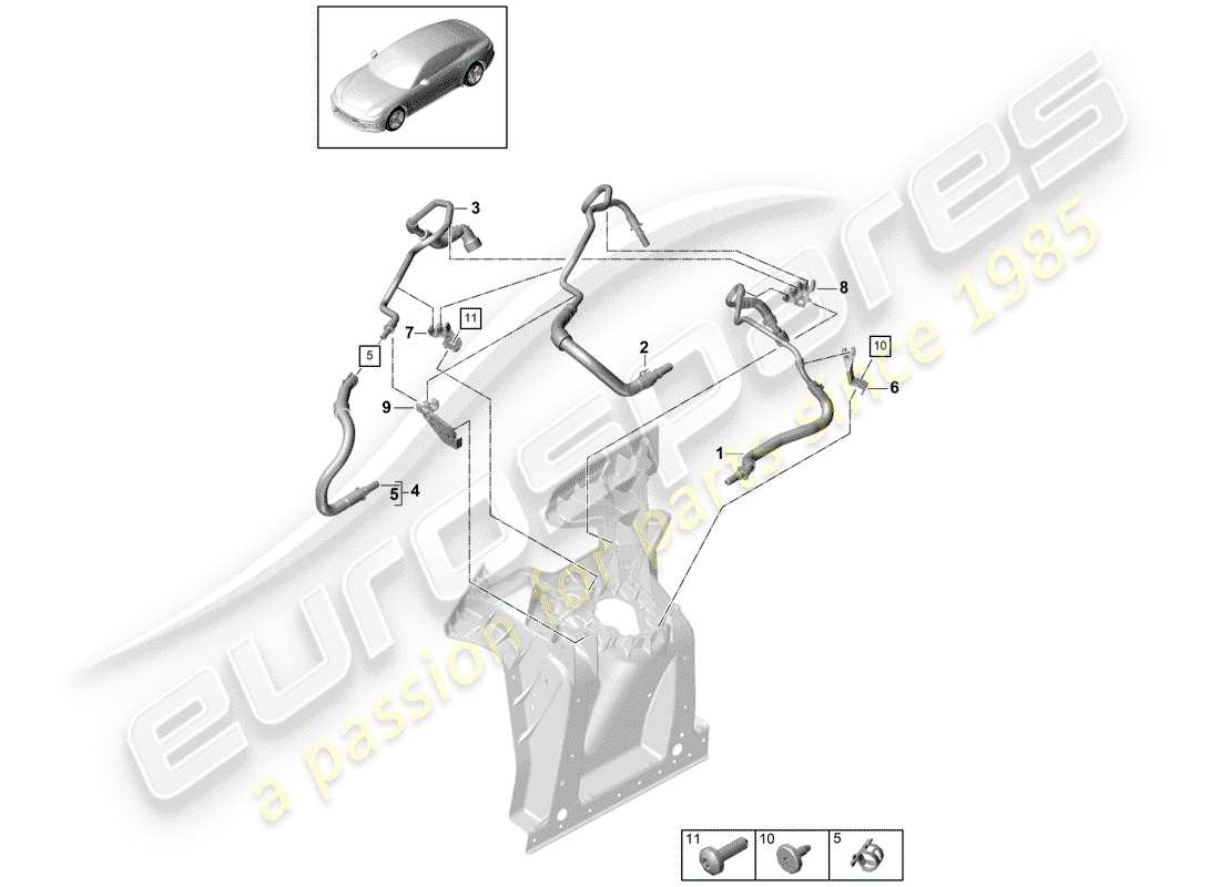 a part diagram from the porsche panamera parts catalogue