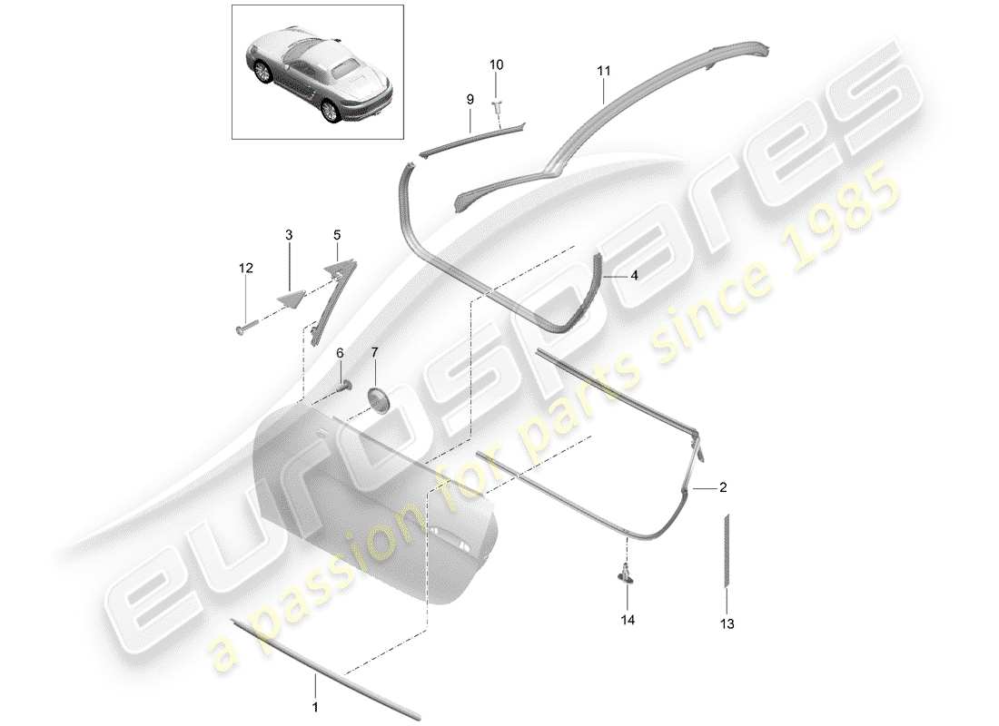 a part diagram from the porsche 2017 (718 boxster) parts catalogue
