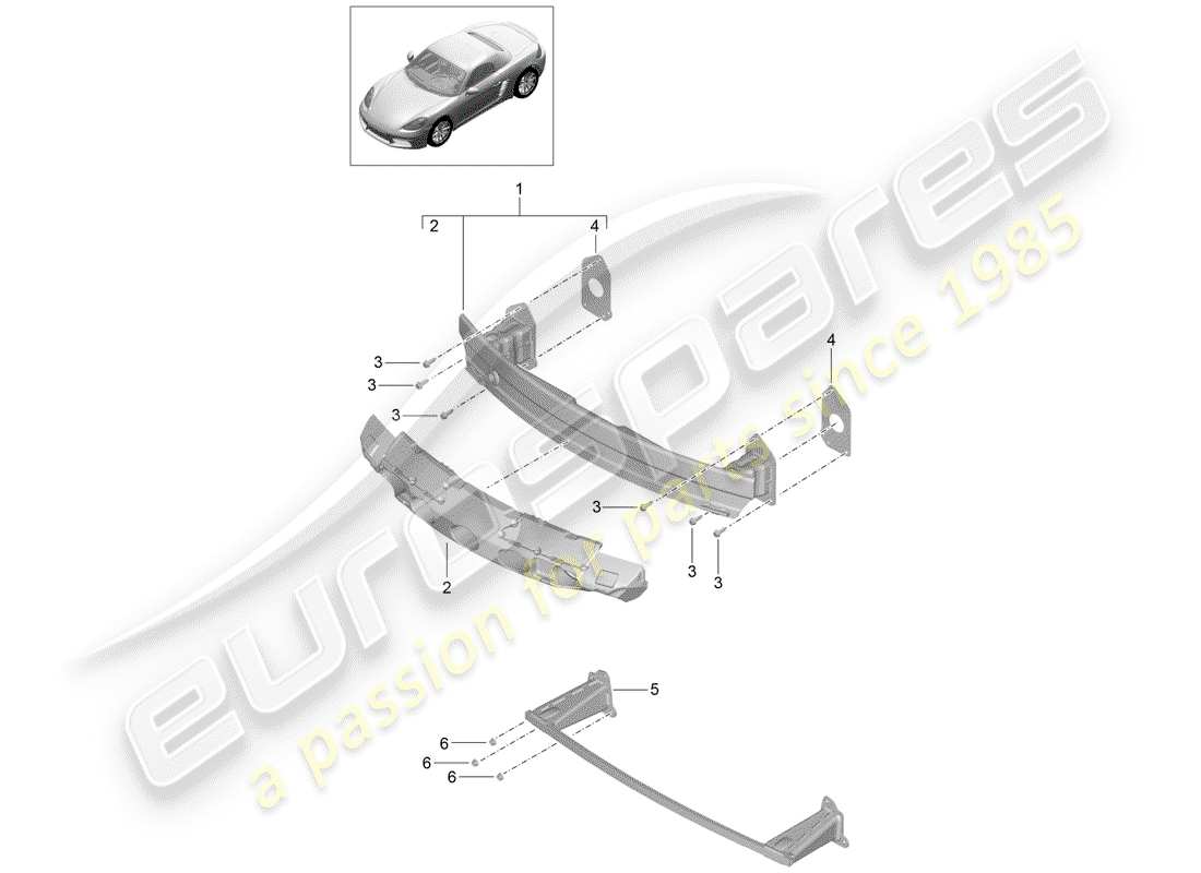 a part diagram from the porsche 2019 (718 boxster) parts catalogue