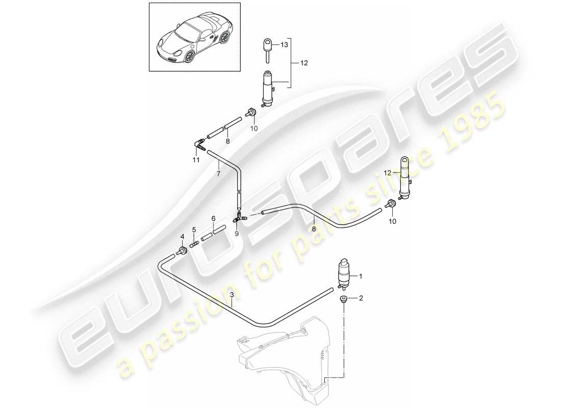 a part diagram from the porsche 2011 (987 boxster) parts catalogue