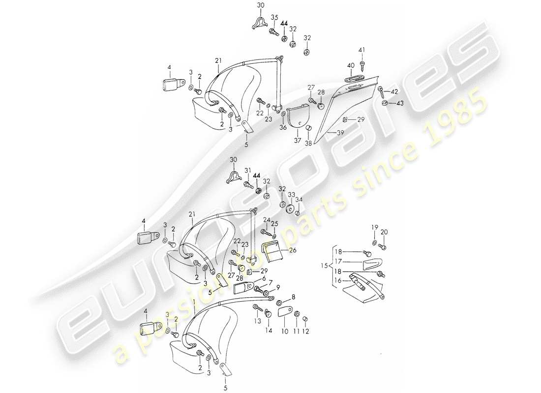 VIEW PARTS DIAGRAMS FROM THE PORSCHE 911 PARTS CATALOGUE a part diagram from the porsche 911 parts catalogue