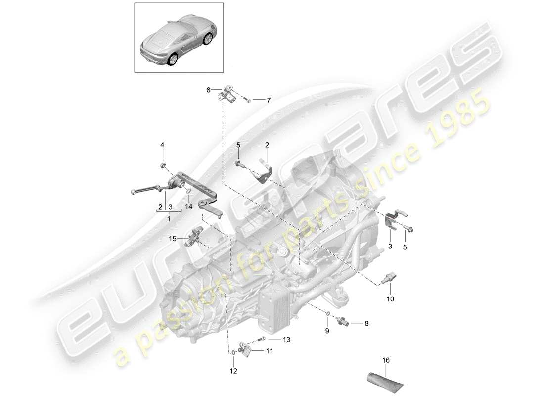 VIEW PARTS DIAGRAMS FROM THE PORSCHE CAYMAN PARTS CATALOGUE a part diagram from the porsche cayman parts catalogue