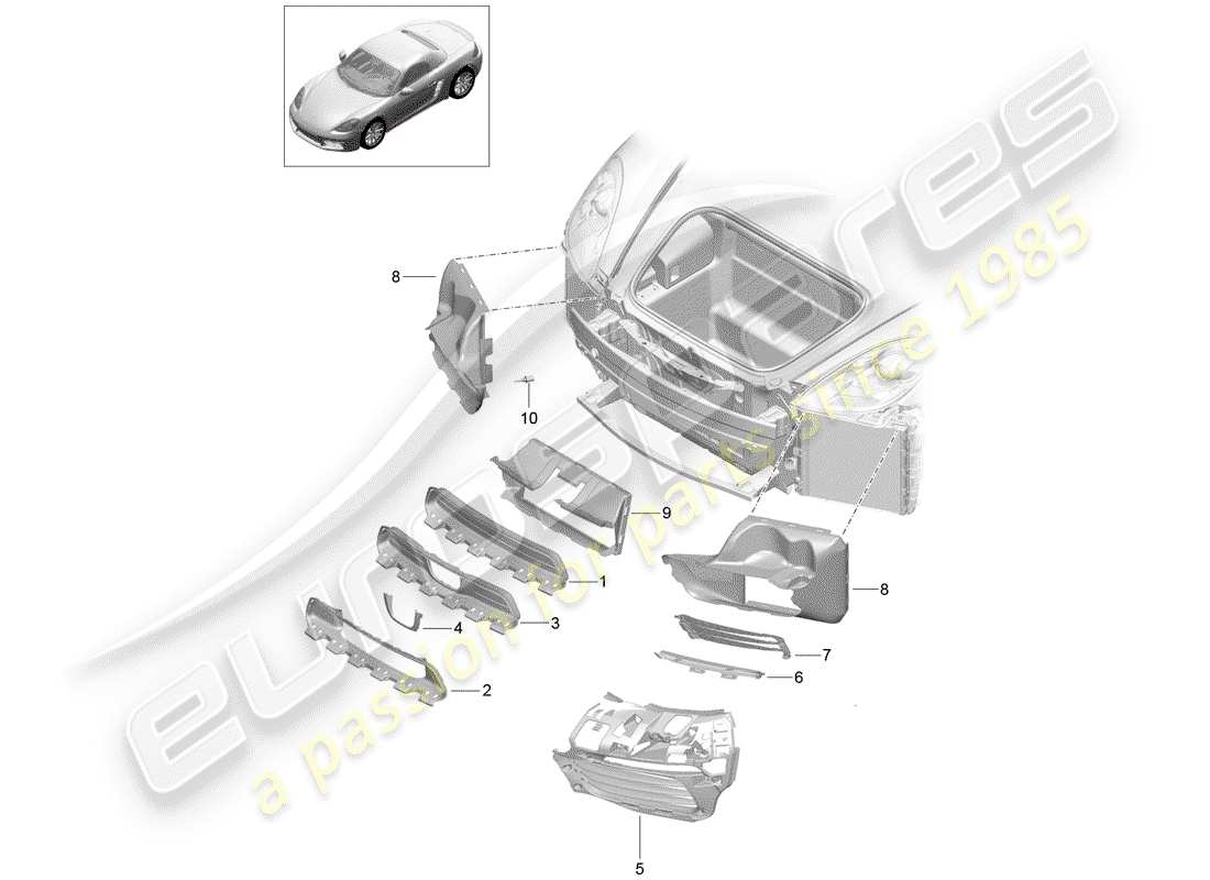 a part diagram from the porsche 2018 (718 boxster) parts catalogue