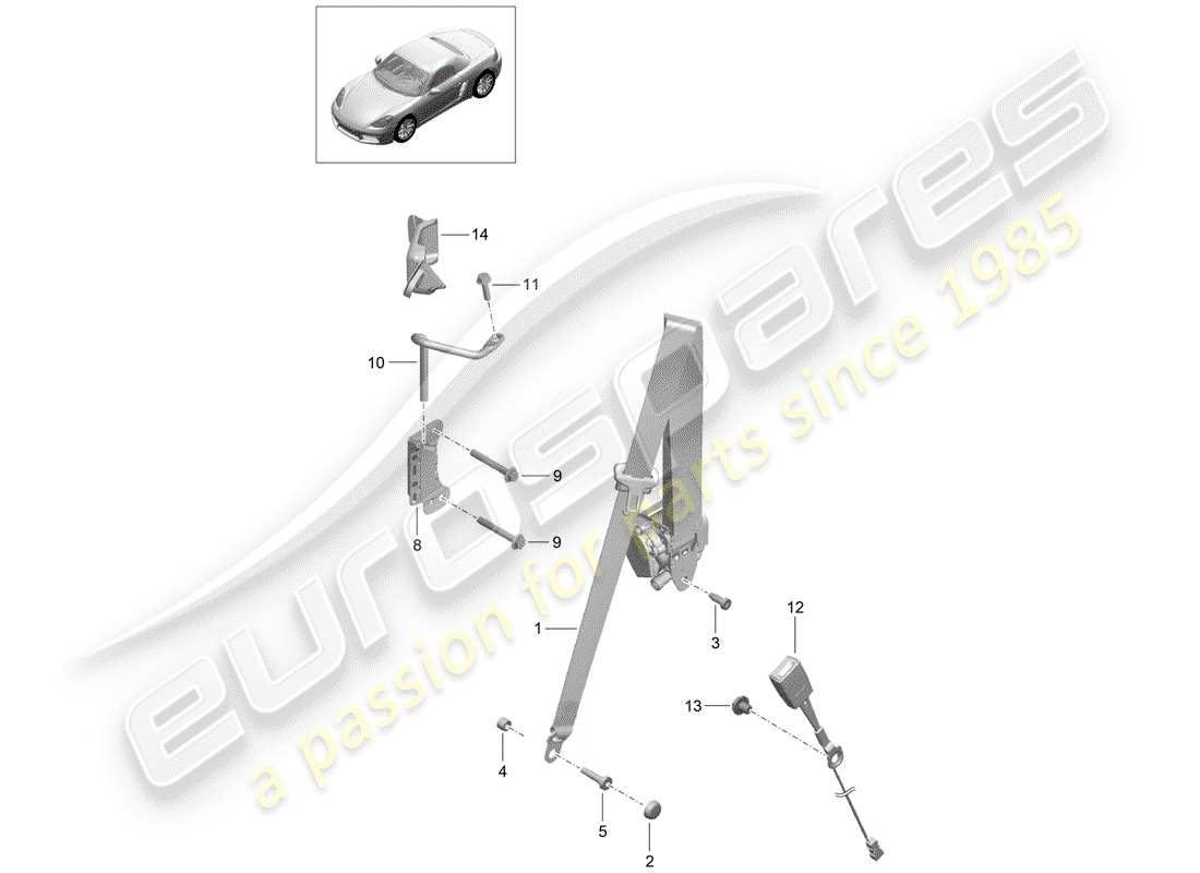 a part diagram from the porsche 2018 (718 boxster) parts catalogue