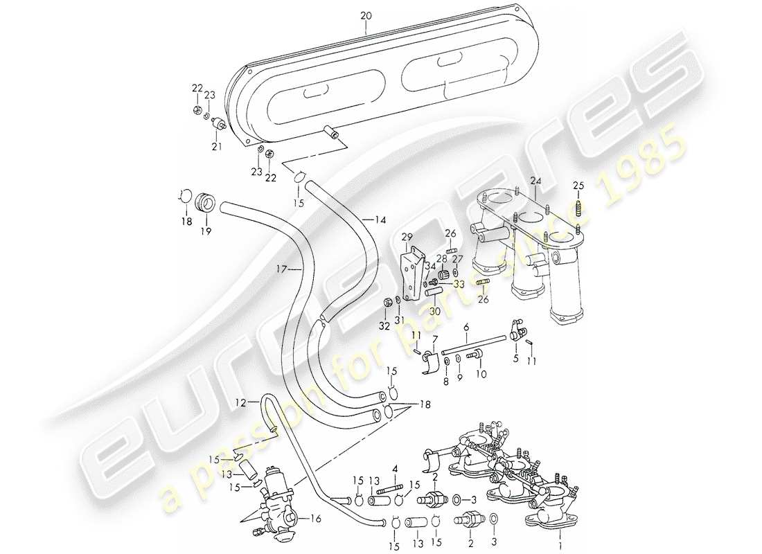 a part diagram from the porsche 1970 (911) parts catalogue