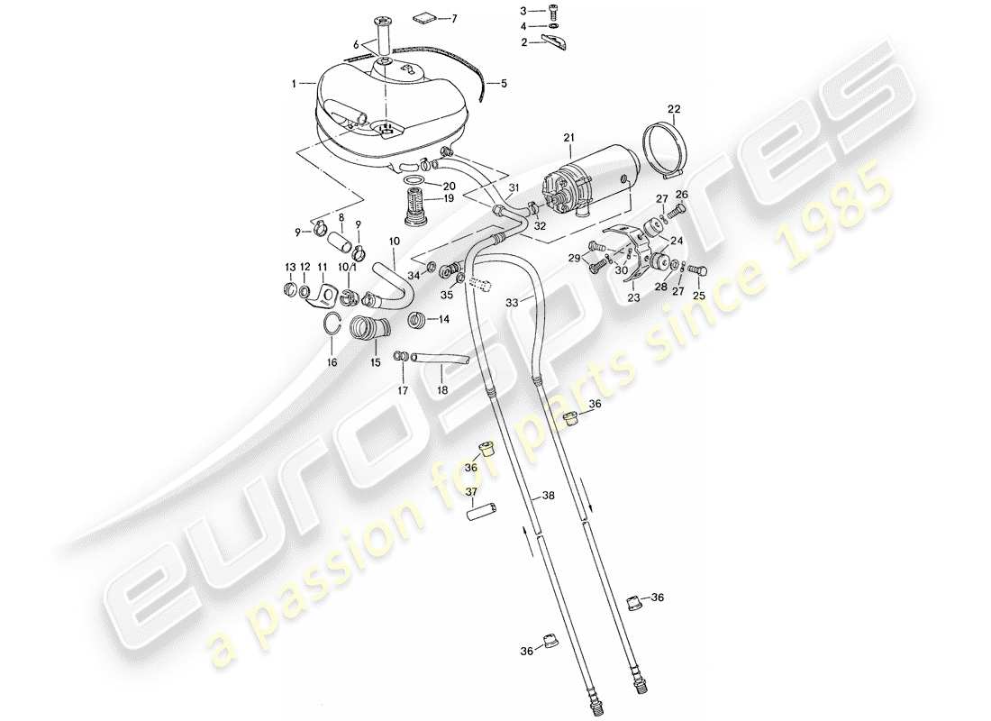 a part diagram from the porsche 911 parts catalogue